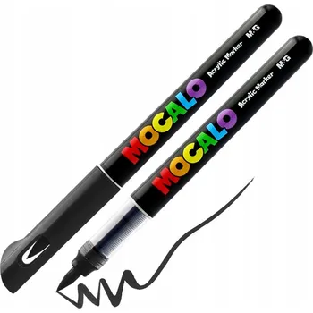 Popisovač M&G MOCALO akrylový ŠTĚTCOVÝ s hrotovým štětcem ČERNÝ