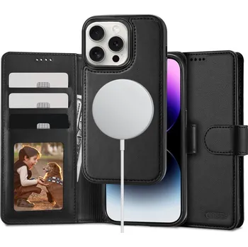 Pouzdro na mobilní telefon KRYT NA IPHONE 16 PRO TECH-PROTECT WALLET MAGSAFE BLACK