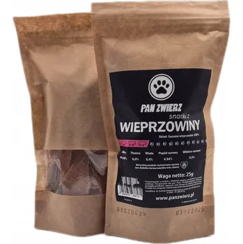 Pamlsek pro psa Pamlsky z vepřového masa 100%, 25g pro psa PanZwierz, bez obilovin, přírodní