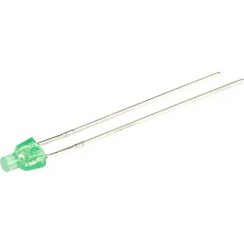 Polovodič Kingbright LED s vývody zelená plochý 2 mm 8 mcd 70 ° 25 mA 2.2 V