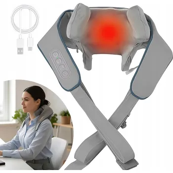 MASAŻER DO SZYI KARKU PLECÓW BEZPRZEWODOWY VYHŘÍVANÝ SHIATSU NA USB