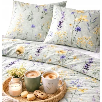 Povlečení Povlečení 140x200 jarní květiny květinové bavlněný satén PRODUKT PL