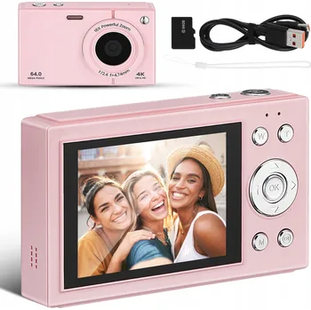 Digitální kompakt 48MP 4K digitální fotoaparát s automatickým ostřením, 18x zoomem, IPS displejem s rozlišením 2,8" a 64GB kartou