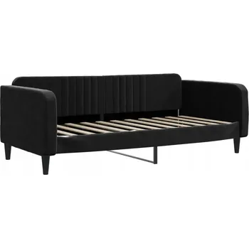 Pohovka Černá pohovka s funkcí spaní 213 x 100 x 75 cm, samet