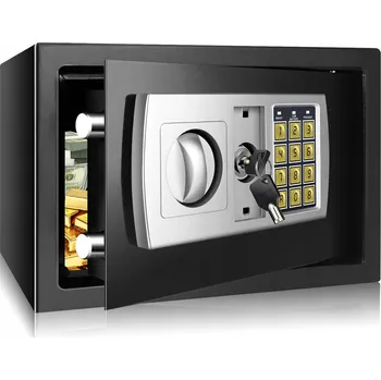 Trezor ELEKTRONICKÝ TREZOR S DIGITÁLNÍM ZÁMKEM DOMÁCÍ KANCELÁŘSKÝ NA KÓD + KLÍČ VELKÝ