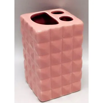 Držák na kartáček STYLOVÝ KELÍMEK DO KOUPELNY NA KARTÁČKY – PUDROVÁ RŮŽOVÁ