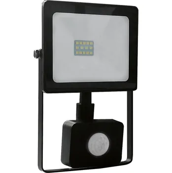 ACA Lighting LED venkovní reflektor Q 10W/230V/4000K/850Lm/110°/IP66, pohybový senzor, černý