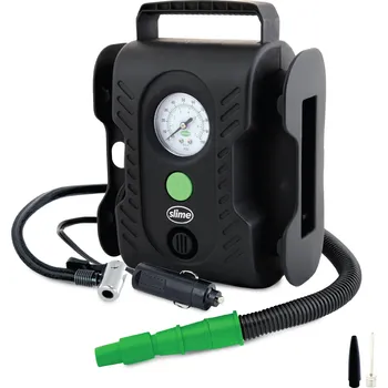 Kompresor Slime 40066 kompresor Multi-Purpose Tyre Kompressor 7 bar 12V adaptér pro napájení přes kabel, analogový manometr, s pracovní lampou