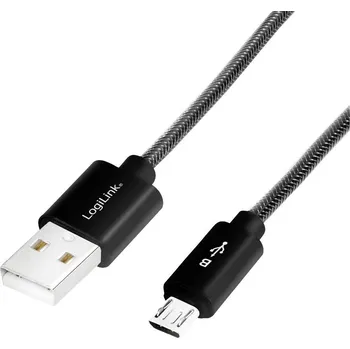 elektrický kabel LogiLink USB kabel USB 2.0 USB-A zástrčka, USB Micro-B zástrčka 1.00 m černá CU0132