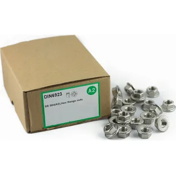 Matice Nerezová matice s přírubou A2 DIN 6923 M3 - 10 kusů