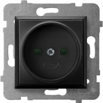 Elektrická zásuvka ARIA Jednoduchá zásuvka s clonkami, černá metalíza GP-1UP/m/33 OSPEL