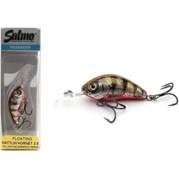 Umělá nástraha WOBLER SALMO FLO 4.5 cm YELLOW HOLOGRAPHIC PERCH plovoucí PRO RYBÁŘE