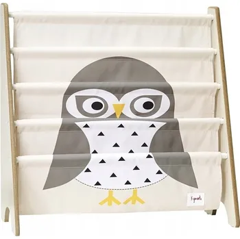 Knihovna 3 Sprouts Stojan na knihy Sova Grey