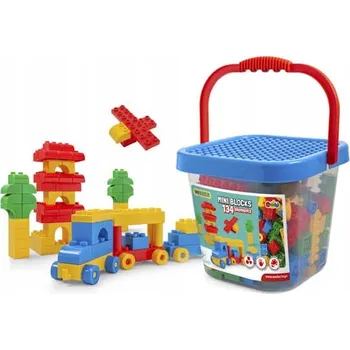 ostatní stavebnice Mini kostky Wader v kbelíku dílů Stavebnice