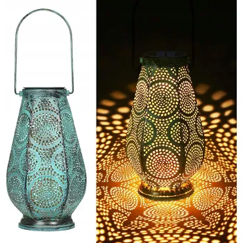 Venkovní osvětlení Vánoční Solární Lampa LED IP65 Kovová Zahrada/Terasa Retro Tyrkysová