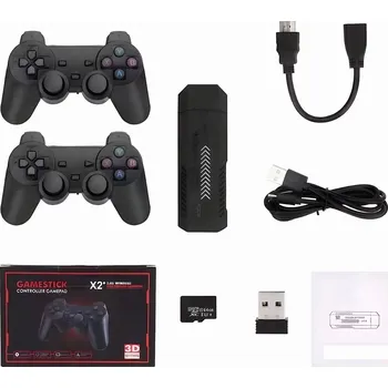 Herní konzole Retro herní konzole X2 Stick retro game s 35000 hrami, 2 ovladače, 30 emulátorů a 64 GB pamětí