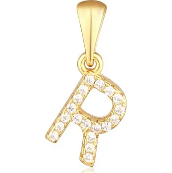 Přívěsek Stříbrný zlacený přívěsek písmeno R