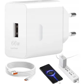 SADA | RYCHLÁ SÍŤOVÁ NABÍJEČKA 66W TYP-C USB-A + KABEL