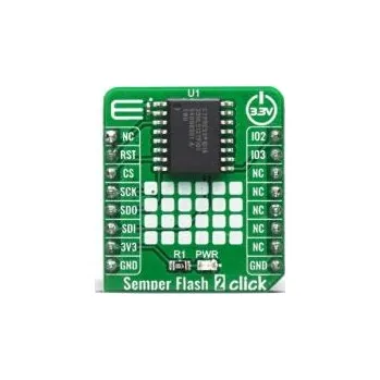 USB flash disk Vývojový nástroj pro paměti, Semper Flash 2 Click, klasifikace: Paměťová deska Flash, Flash, doporučené zařízení: