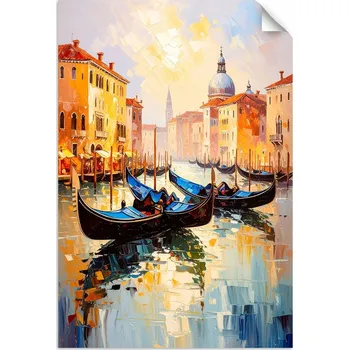 Obraz Samolepicí plakáty do obýváku ložnice, Benátky Město Gondoly 100x150
