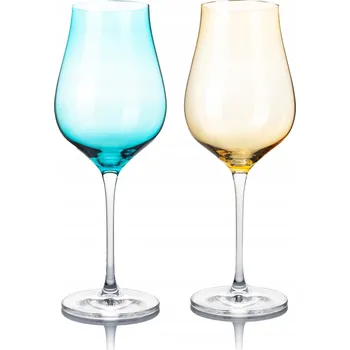 Sklenice Skleničky na bílé víno, skleničky na červené víno B.Bohemian modré, oranžové, vícebarevné 500 ml 2 ks