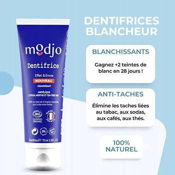 Dentální hygiena Bělící zubní pasta s citronem, veganská MODJO 75 ML Francie