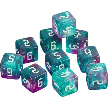 Hrací kostky 10 ks D6 Akrylové Třpytivé Šestistěnné kostky pro stolní hry roleplay matematickou výuku a společenské hraní fialová