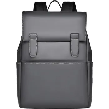 Pánský obdélníkový batoh 31 x 13 x 42 cm Polyester a syntetická kůže Městský batoh s klopou na přezky Pohodlný na každý den šedá