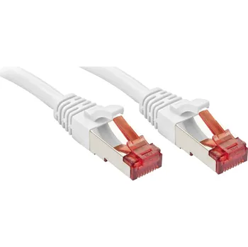 Datový kabel LINDY 47801 RJ45 síťové kabely, propojovací kabely CAT 6 S/FTP 30.00 m bílá s ochranou 1 ks