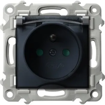 Elektrická zásuvka HERMETICKÁ ZÁSUVKA IP44 S CLONKAMI OSPEL ŠAFÍR GPH-1ZZP/m/70/d ŠEDÁ MATNÁ