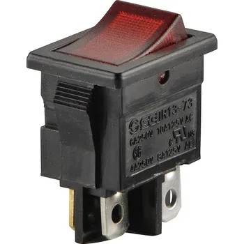 vypínač TRU COMPONENTS TC-R13-73C-02 kolébkový spínač 250 V/AC 6 A 2x vyp/zap s aretací 1 ks
