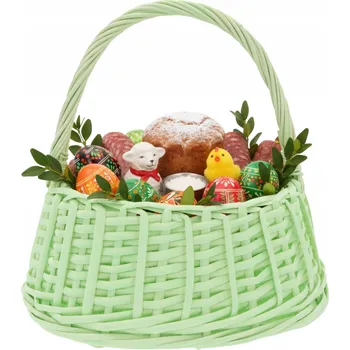 Nákupní košík Proutěný košík zelený 1 ks