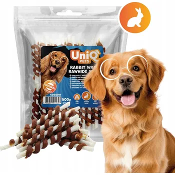 Pamlsek pro psa Psí pamlsek z králíka - zavinovačky s králíkem 500 g UNIQ PETS