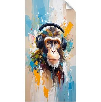 Fototapeta Samolepicí samolepicí Opička ve sluchátkách Zvíře Afrika 80x160