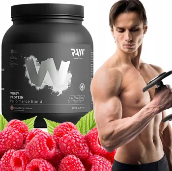Protein Protein syrovátkový koncentrát - WPC RAW prášek 900 g, malinová příchuť