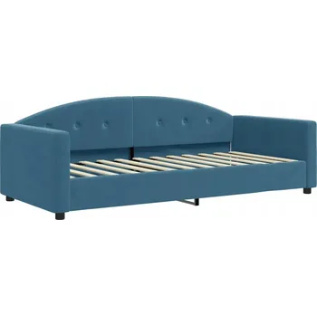 Pohovka Modrá rozkládací pohovka s funkcí spaní 222 x 100 x 75 cm, samet