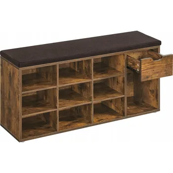 Botník Lavice na boty Stojan na boty se zásuvkou a otevřenými přihrádkami 30x104x48