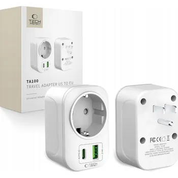 Zabezpečení domácnosti ADAPTÉR PŘECHODKA Z EU ZÁSUVKY NA US + USB-C PORT