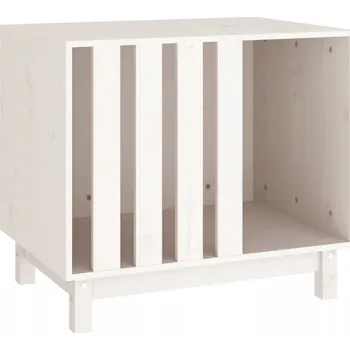 Bouda pro psa Psí bouda z masivního borovicového dřeva, bílá, 70x50x62 cm