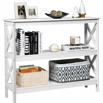 Konferenční stolek Konzolový Stolek Costway , matně bílý, 100 x 80 x 33 cm