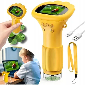 Mikroskop DĚTSKÝ DIGITÁLNÍ MIKROSKOP - SUPER VZDĚLÁVACÍ SADA S LED OSVĚTLENÍM 1000x