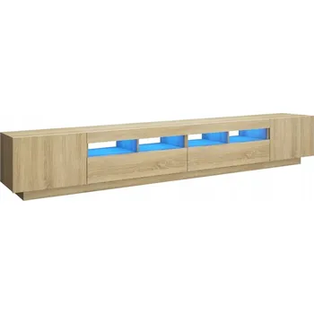 Televizní stolek TV stolek s LED RGB osvětlením dub sonoma 260x35x40 cm
