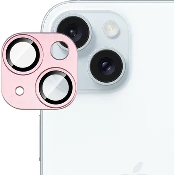Telefonní příslušenství IMAK 73958 IMAK FULL METAL COVER Sklo pro fotoaparát Apple iPhone 15 / 15 Plus růžové