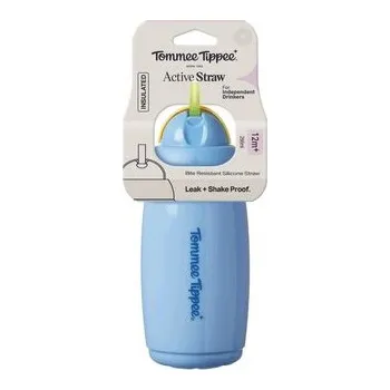 Bryndák Tommee Tippee Active hrneček s brčkem, 266 ml, 12m+, modrý