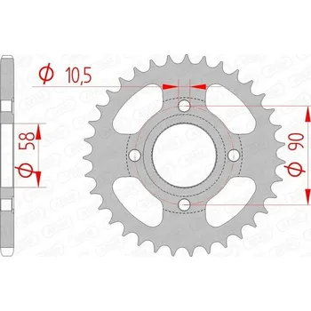 Nářadí na motocykly Ocelová zadní rozeta Afam 10214 40 zubů, rozměr 520