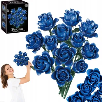 ostatní stavebnice Stavebnice "Kytice modrých růží" – dárek pro dospělé ženy, 585 dílů