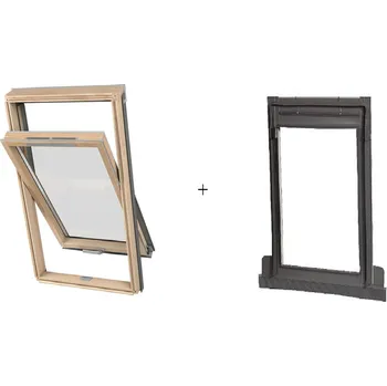 Okno SET DAKEA BETTER ENERGY dřevěné střešní okno 78x98 cm + lemování KTF do 5cm