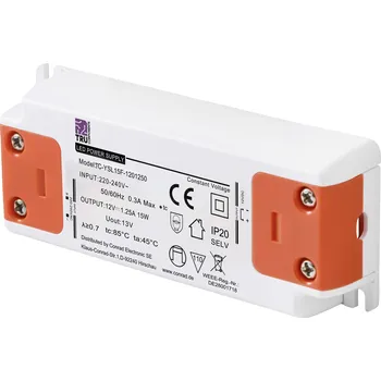 Náhon tachometru TRU COMPONENTS TC-YSL15F-1201250 napájecí zdroj pro LED konstantní napětí 15 W 1.25 A 12 V/DC schválení nábytku , přepětí , montáž na nehořlavém povrchu 1 ks