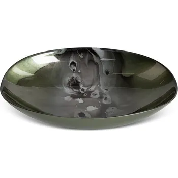 DEKORAČNÍ SKLENĚNÁ MISKA SABA (03) 31X21X7 CM ZELENÁ