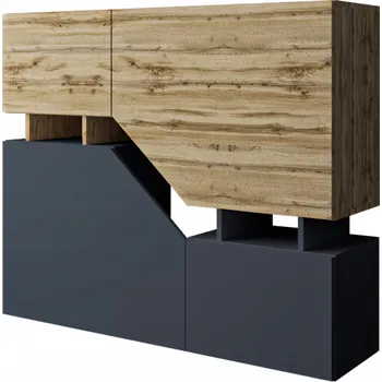 Komoda Komoda Mirjan 120 x 35 x 100 cm antracit , dub wotan matný